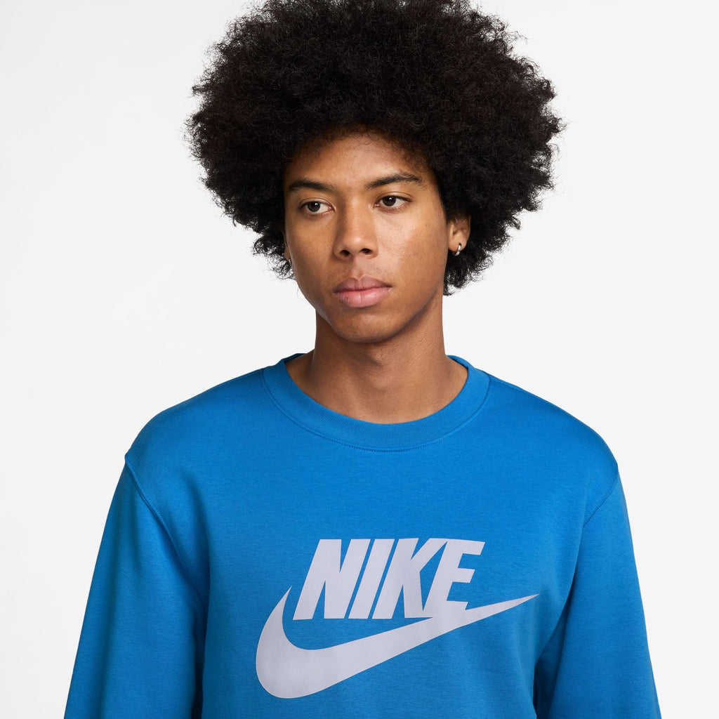 Haut col rond Nike Club Fleece pour Homme - Bleu Photo