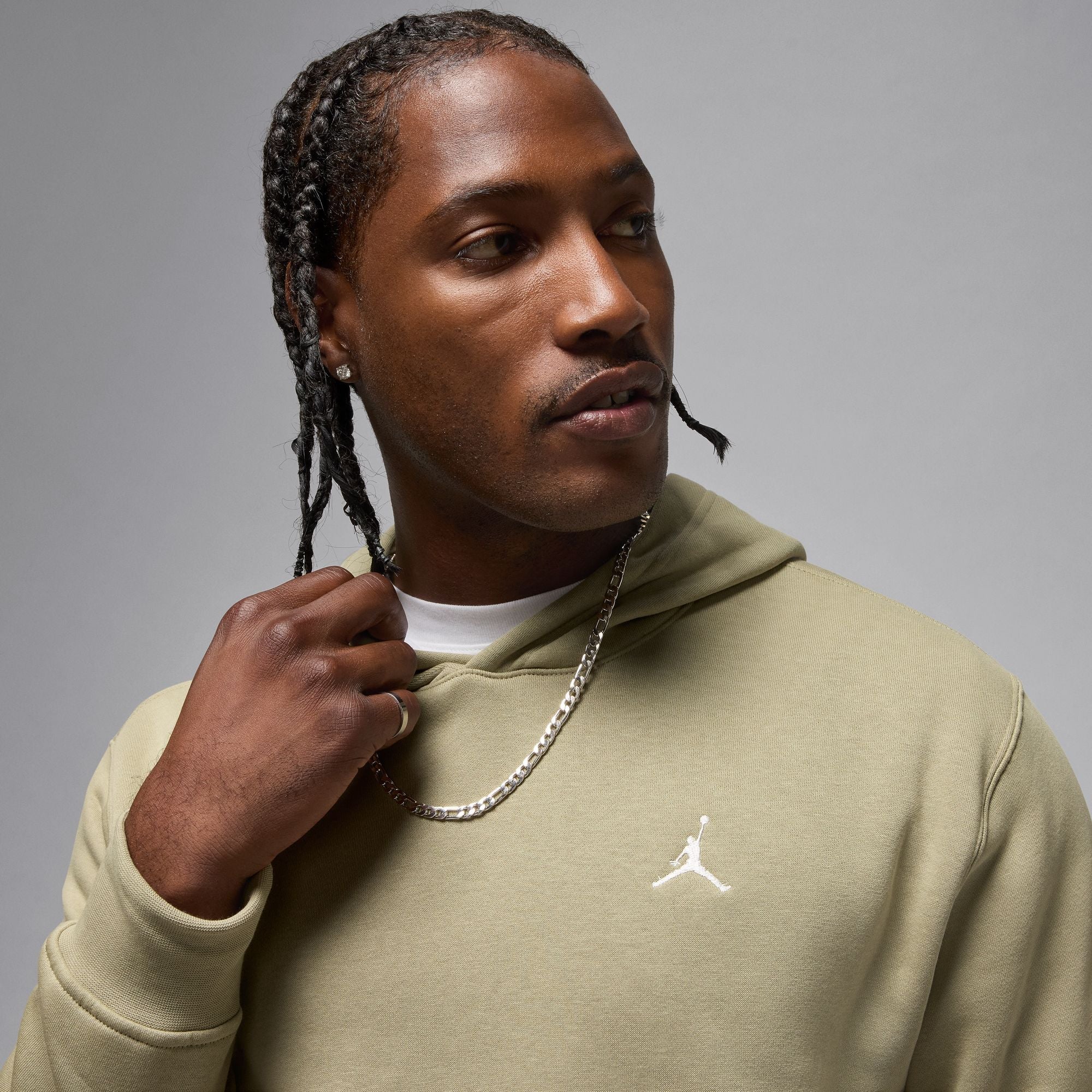 Sweat à capuche en molleton Air Jordan pour homme Brooklyn - Kaki moyen