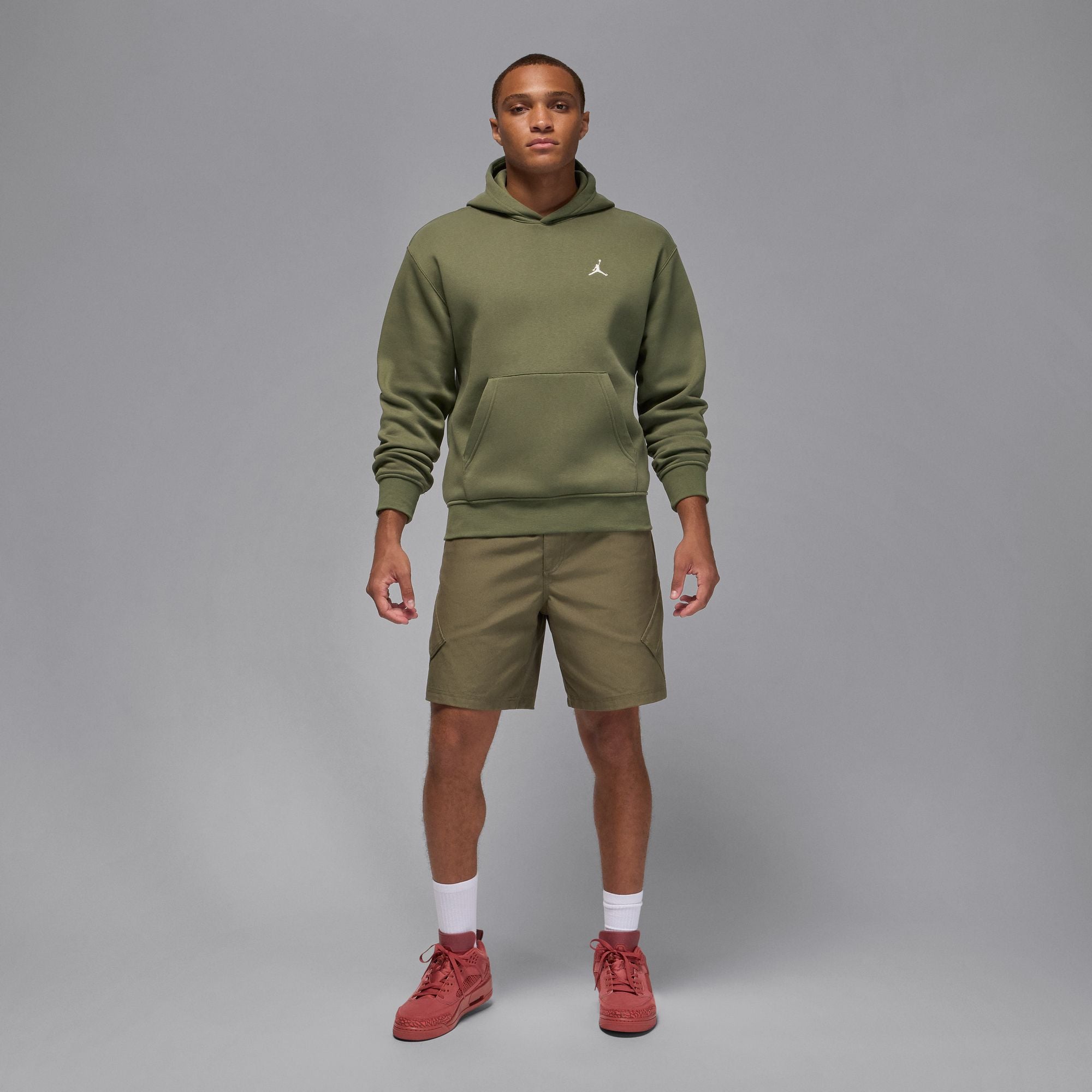 Sweat à capuche en molleton Jordan Brooklyn pour homme - Vert olive moyen