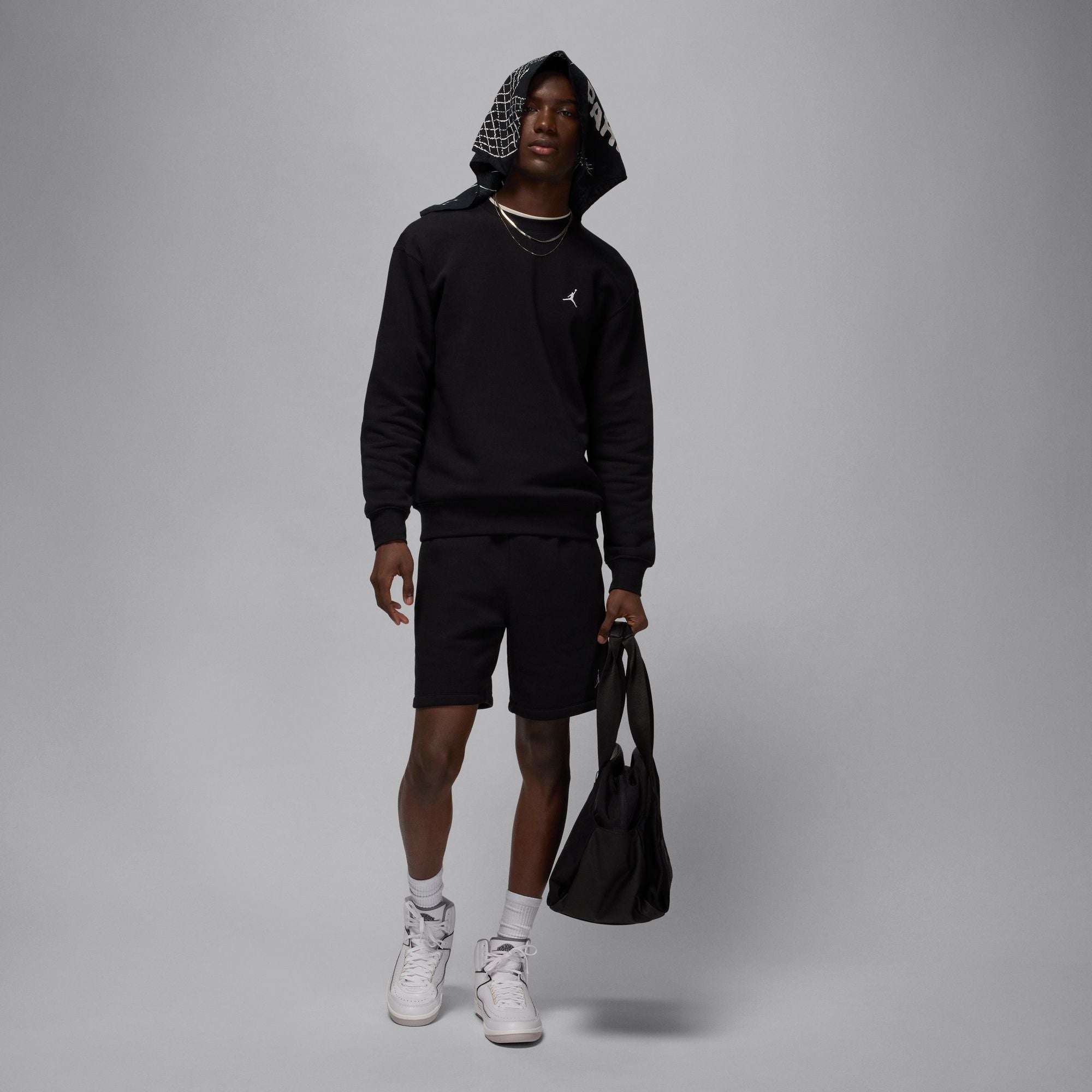 Haut à manches longues en Fleece Air Jordan Brooklyn - Noir/Blanc