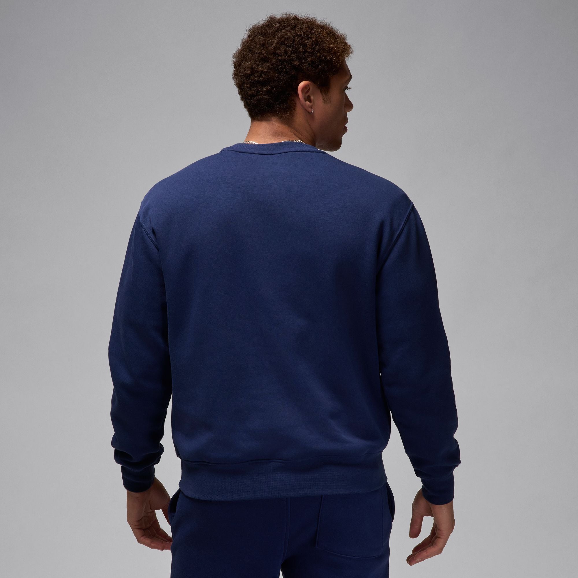 Haut ras du cou Air Jordan Brooklyn Fleece - Bleu marine/Blanc