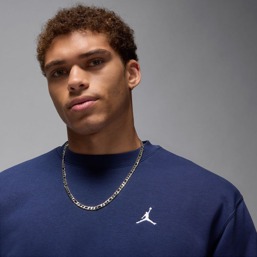 Haut ras du cou Air Jordan Brooklyn Fleece - Bleu marine/Blanc