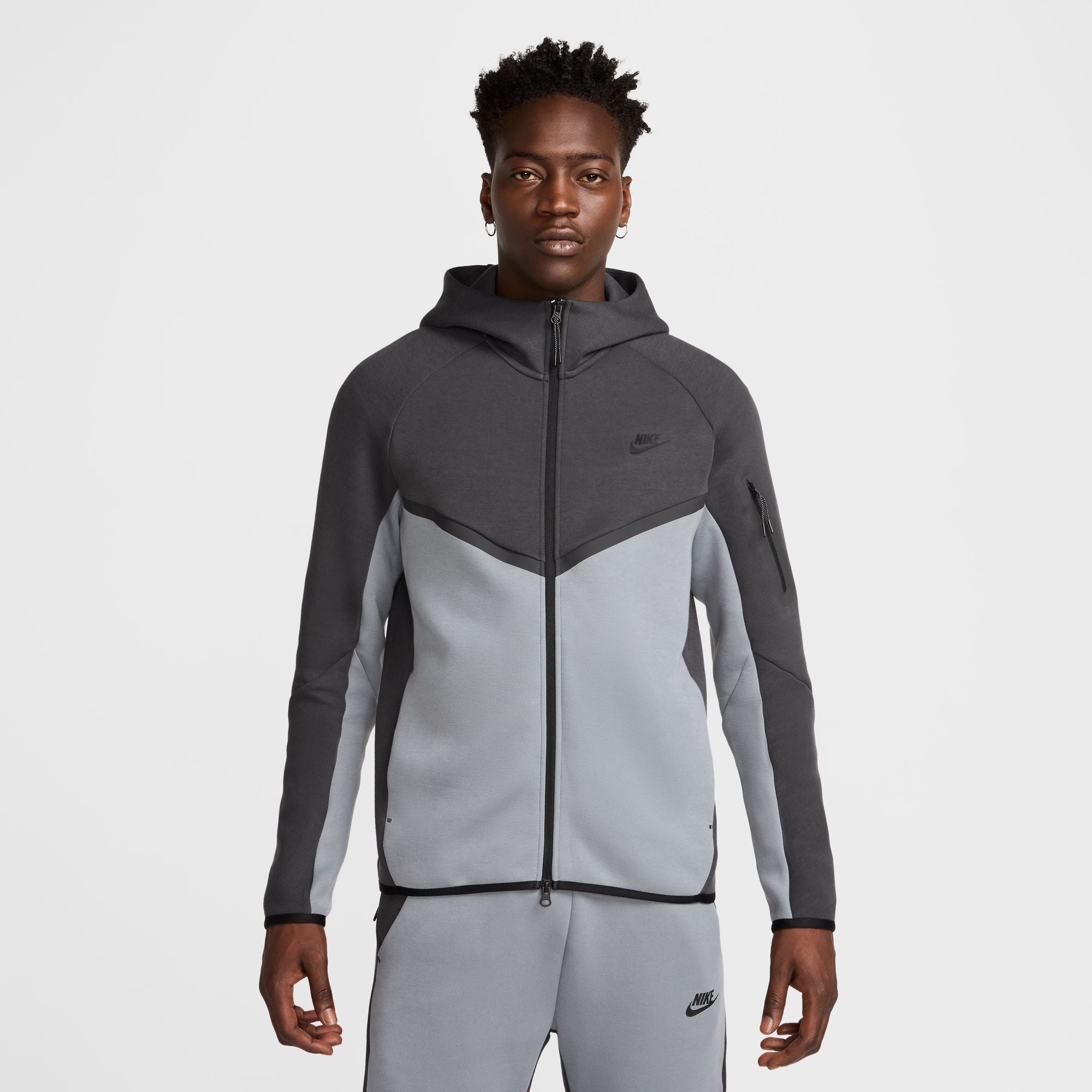 Sweat à capuche Nike Tech Fleece pour homme – Anthracite/Gris froid