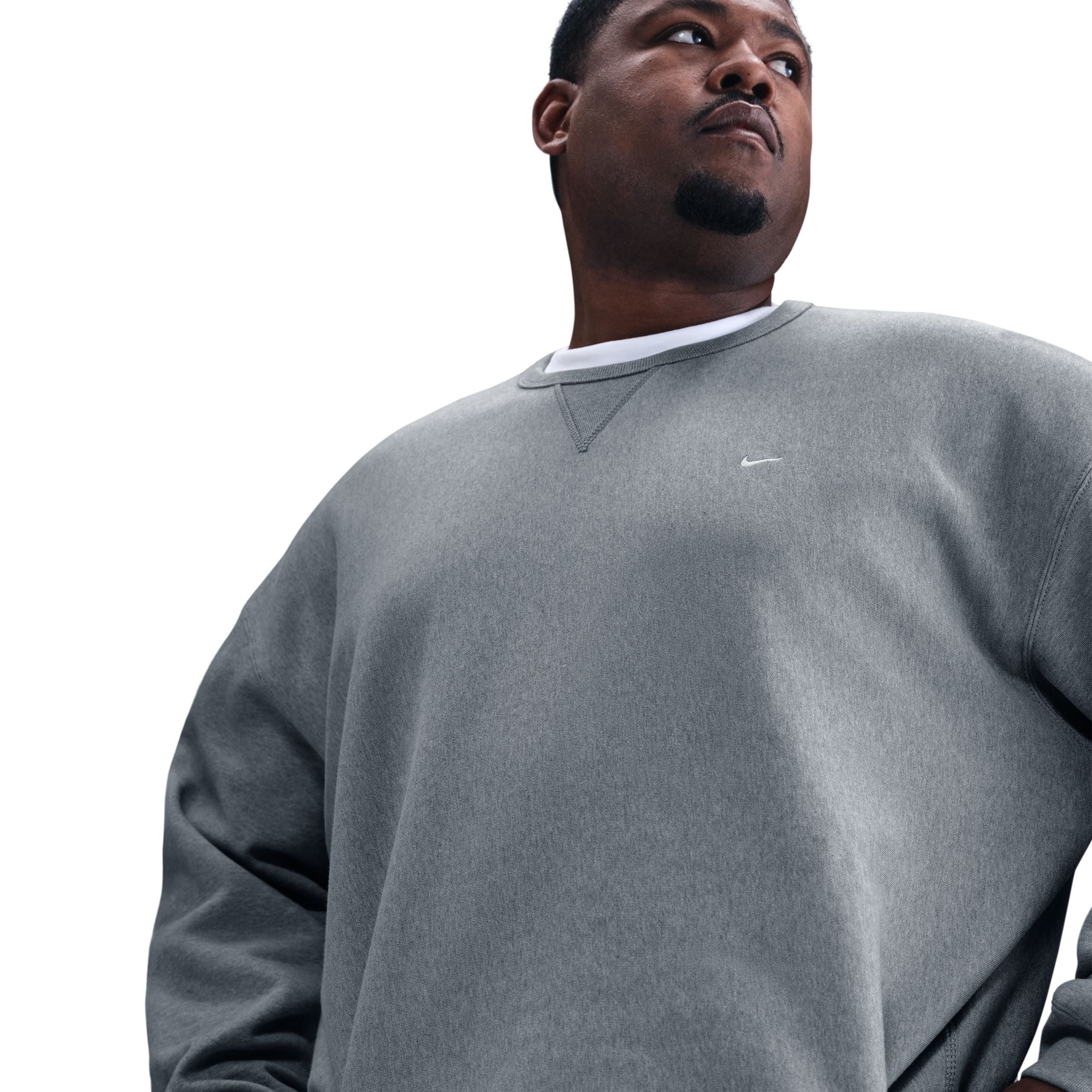 Nike Homme Col Rond Solo Swoosh Épais - Gris Foncé