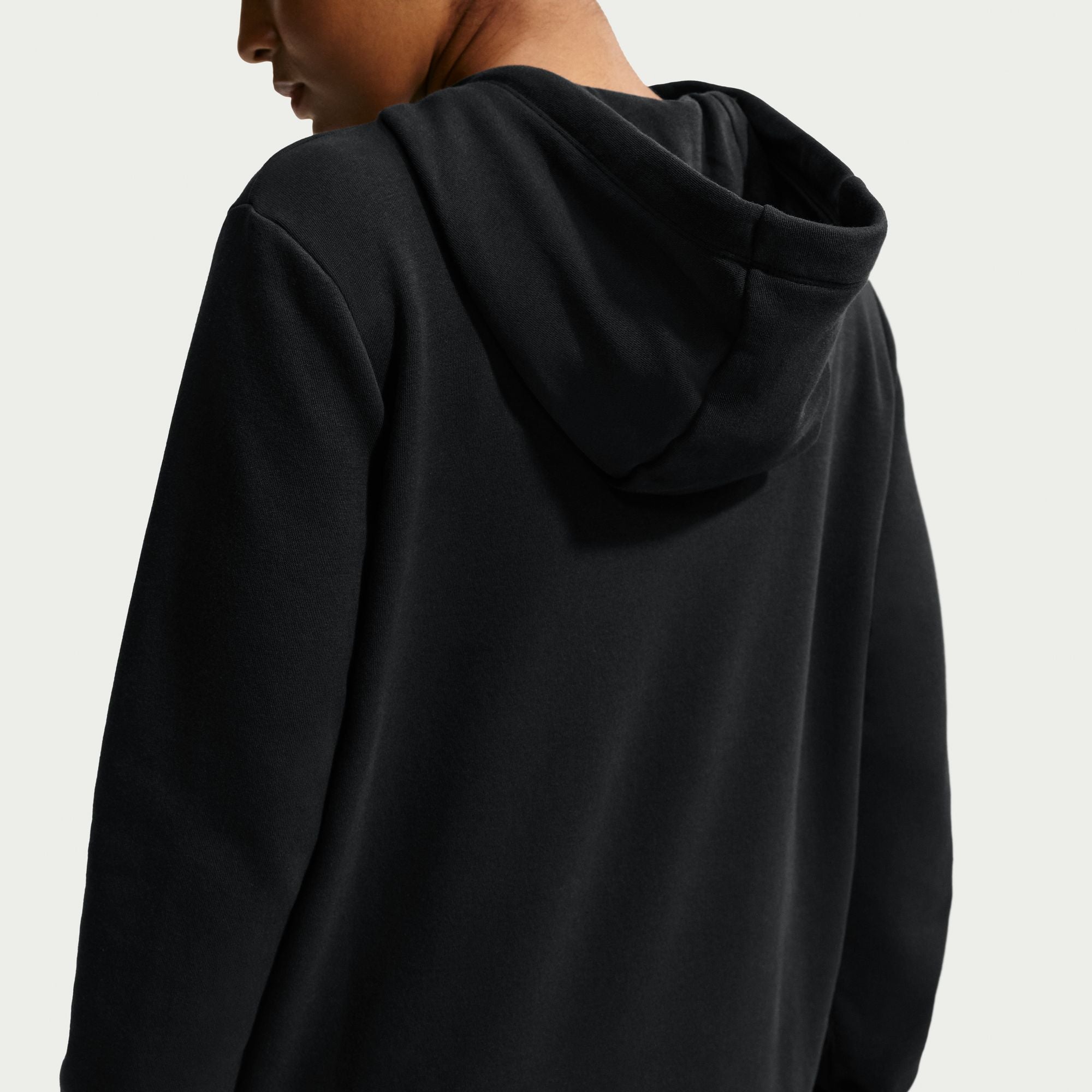Haut à capuchon Nike en molleton à motif pour femme – Noir