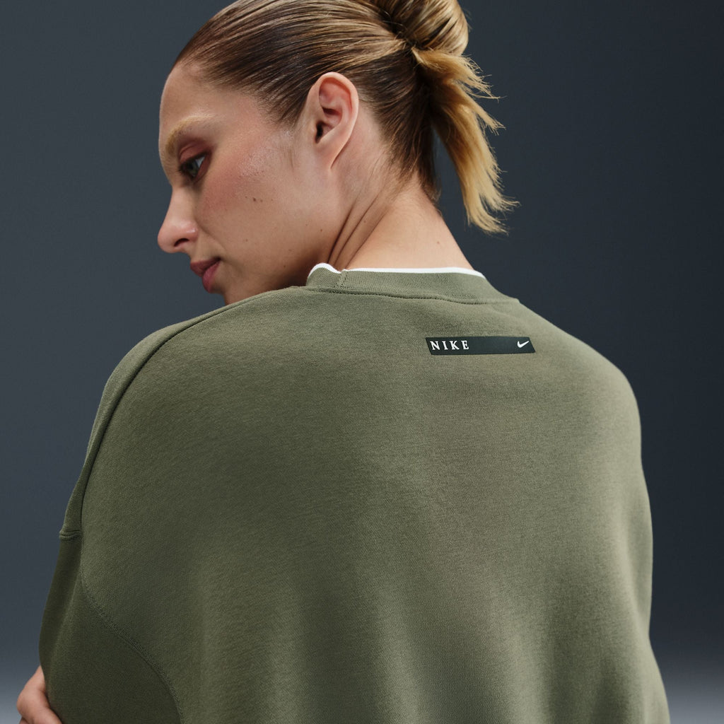 Haut ras du cou oversize Nike Phoenix pour femme - Olive moyenne