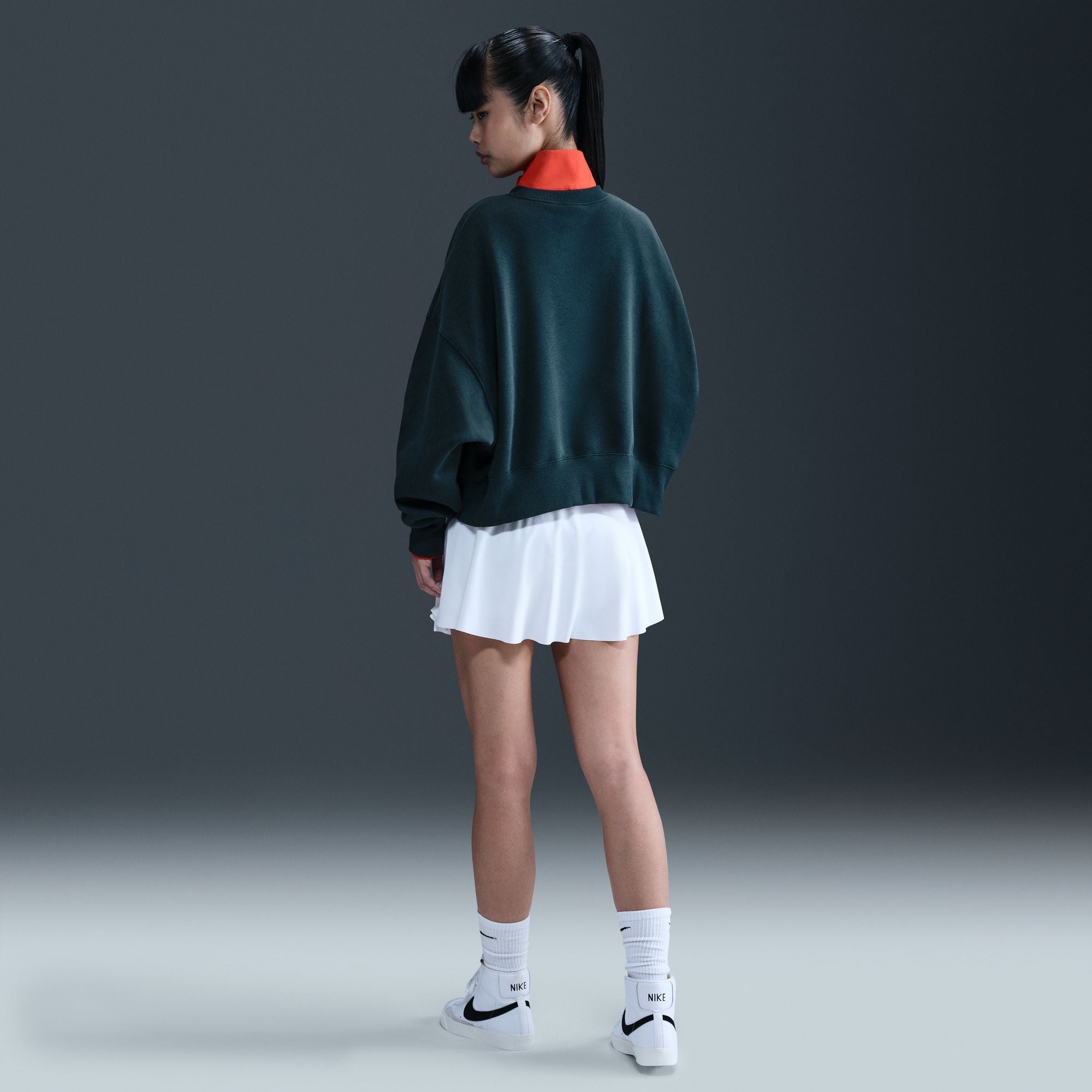 Haut ras du cou court en polaire Nike Phoenix pour femme - Marine armée