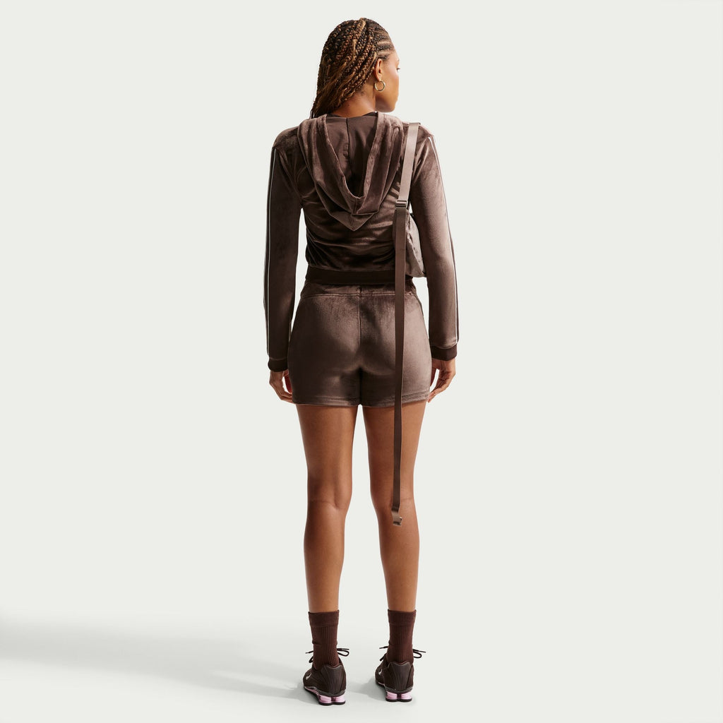 Haut à manches longues entièrement zippé Nike pour femme - Baraque Brown