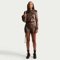 Haut à manches longues entièrement zippé Nike pour femme - Baraque Brown