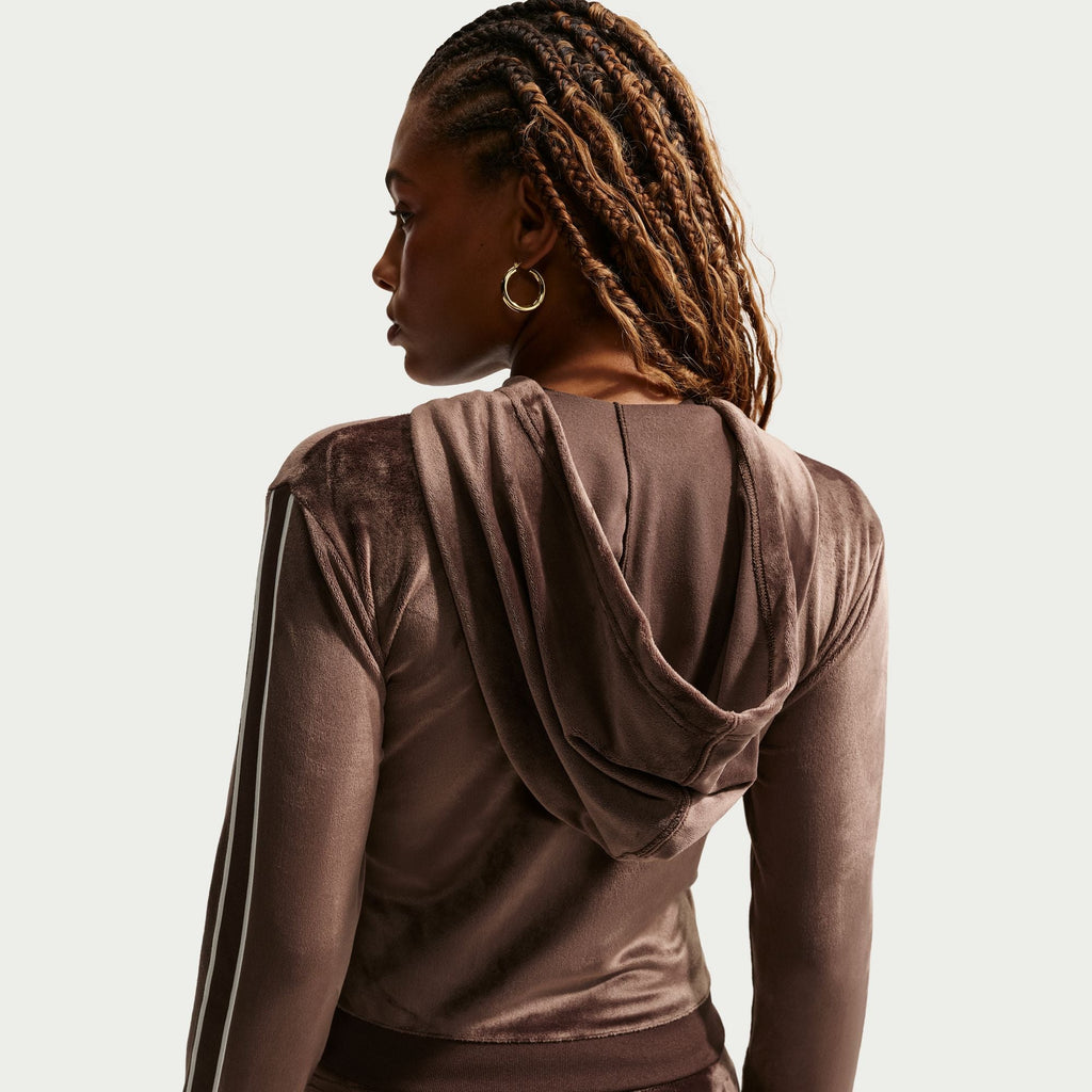 Haut à manches longues entièrement zippé Nike pour femme - Baraque Brown