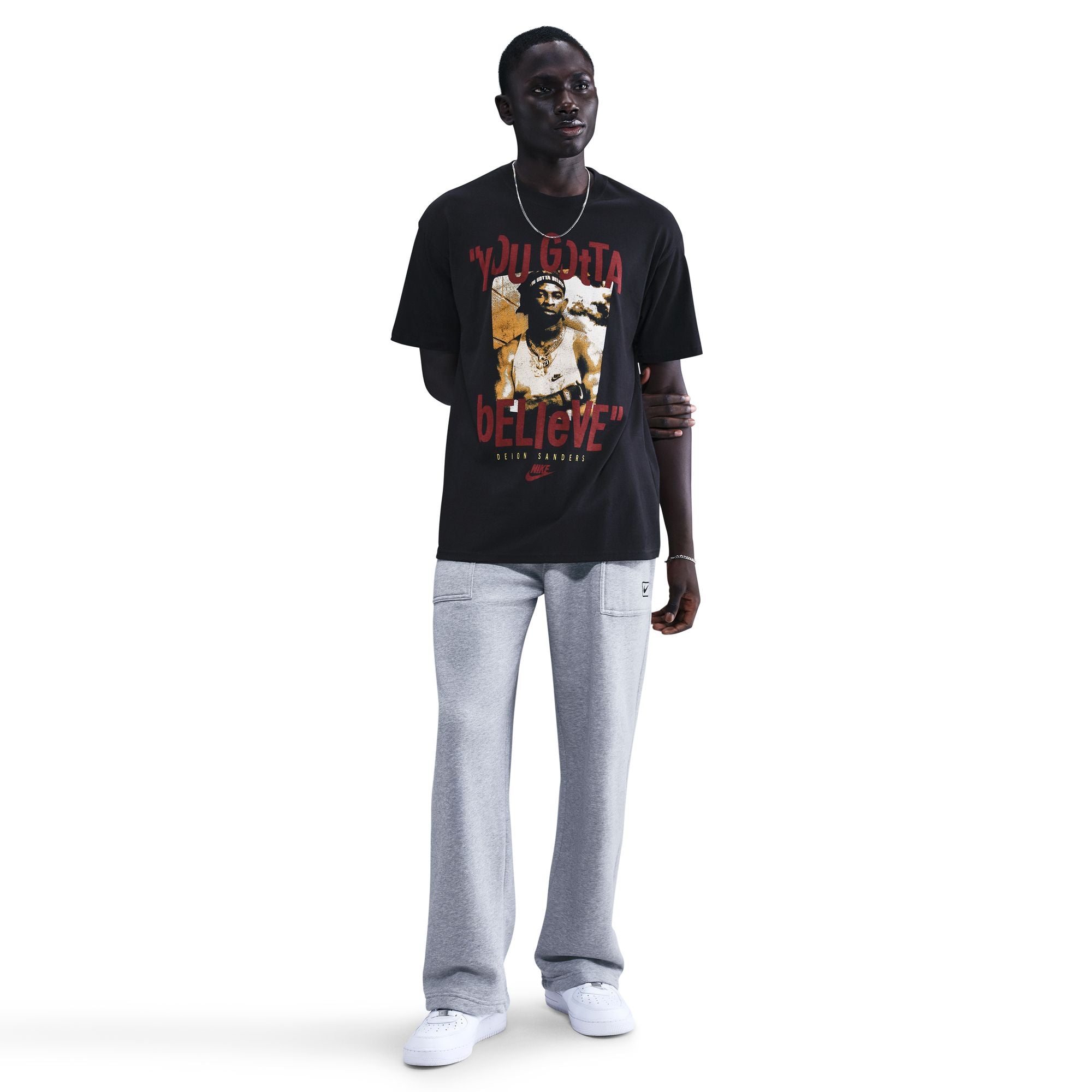 T-shirt Nike Deion Sanders Believe pour homme - Noir
