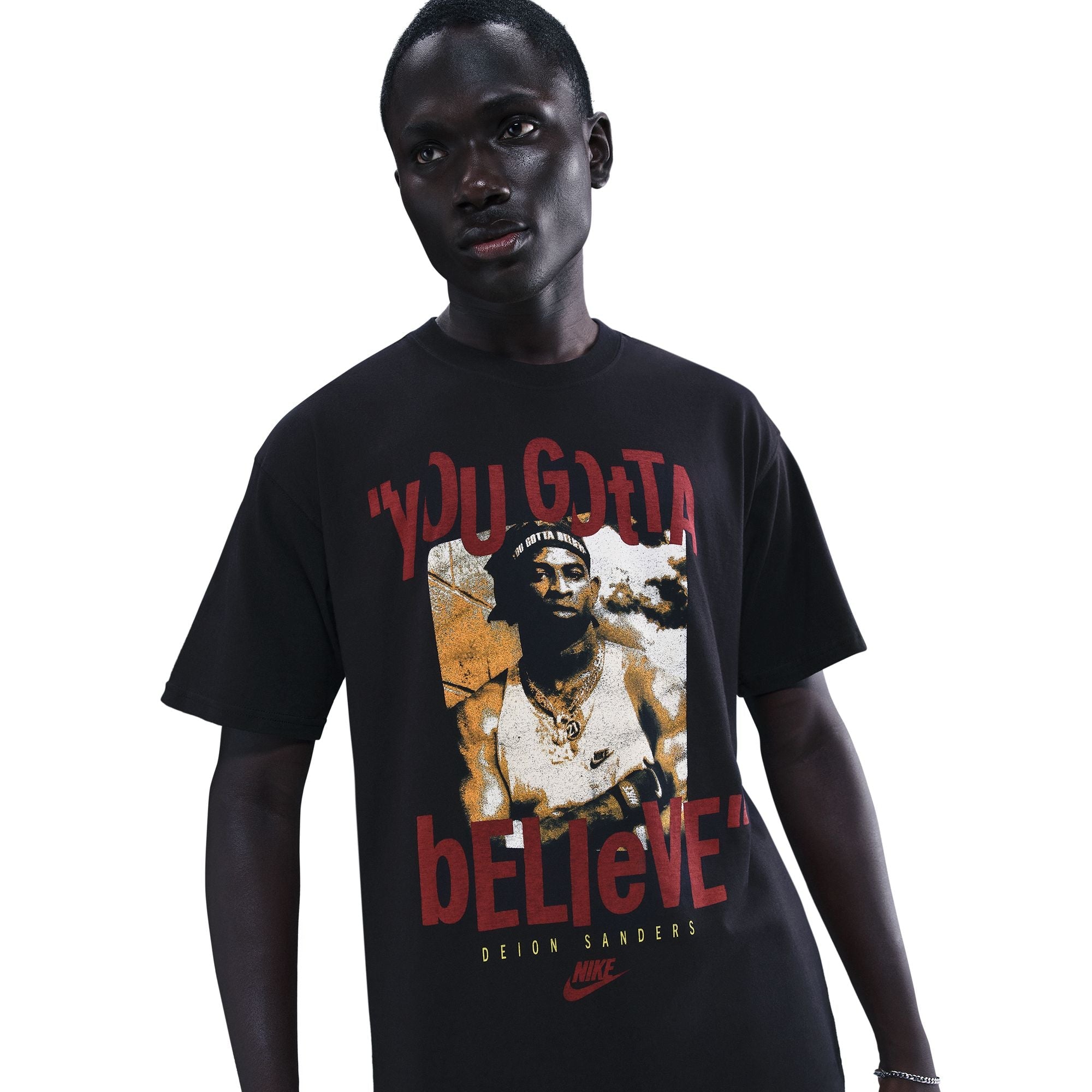 T-shirt Nike Deion Sanders Believe pour homme - Noir