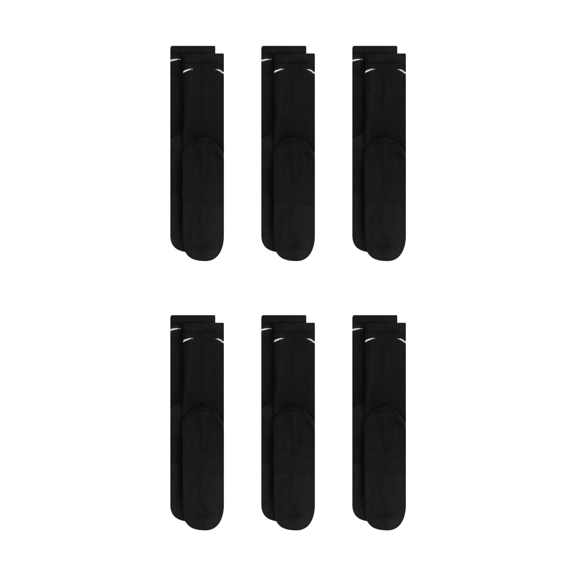 Chaussettes montantes rembourrées Nike Dri-Fit (lot de 6) - Noir