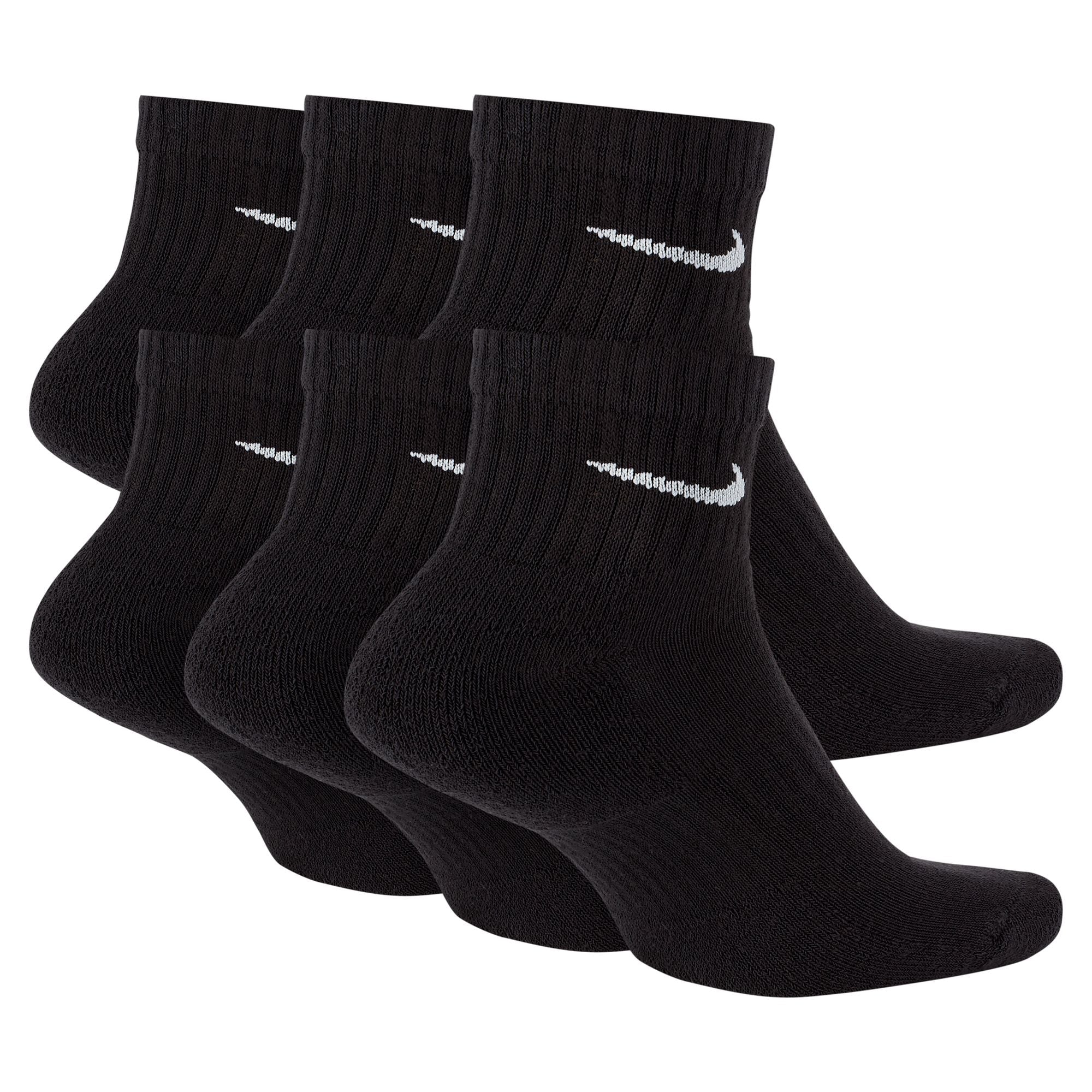 Chaussettes de sport basses Nike Everyday Cushioned (6 paires) pour homme - Noir
