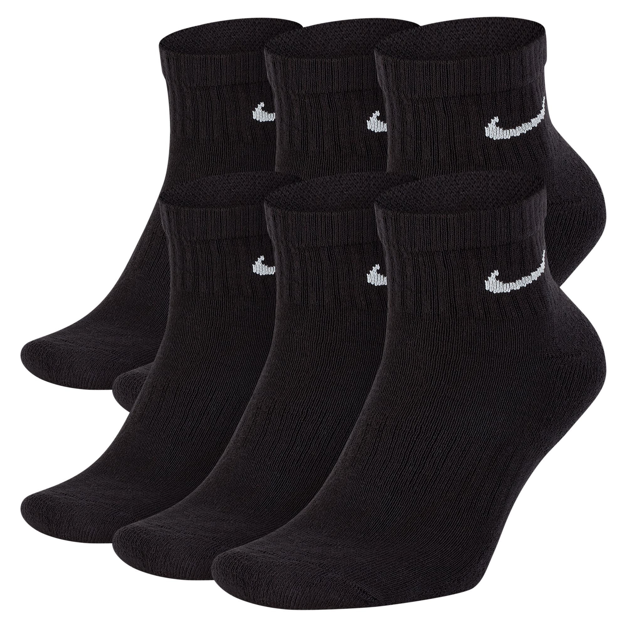Chaussettes de sport basses Nike Everyday Cushioned (6 paires) pour homme - Noir