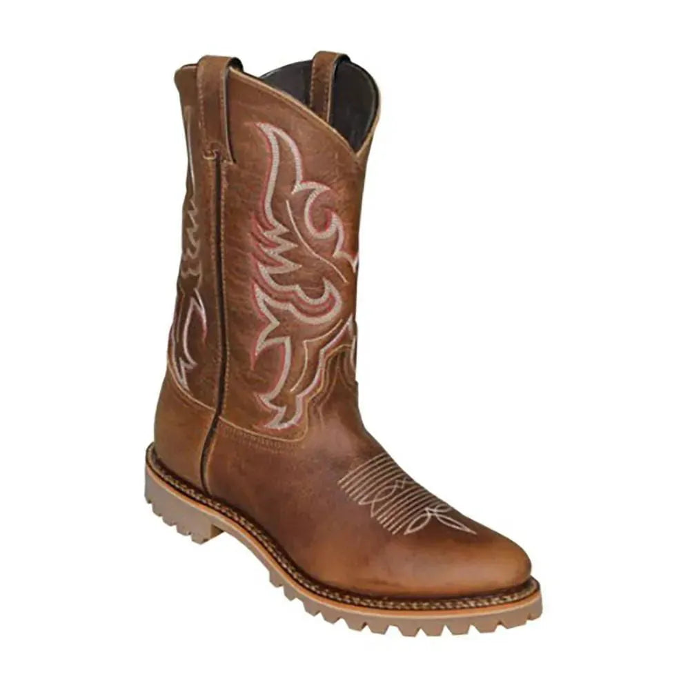 Bottes de cowboy en cuir de bison Abilene Crossover (bout R) pour homme