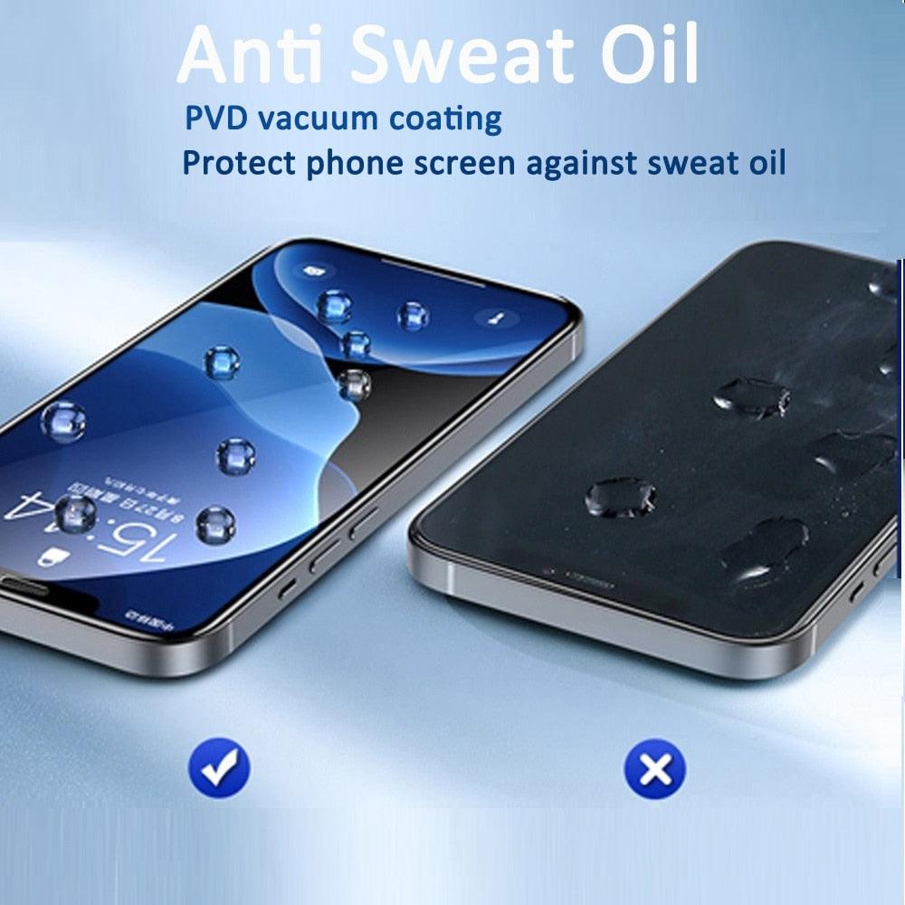 4 Films Verre Trempé pour iPhone 14 13 12 11 Pro Max Mini Protection Écran pour iPhone 14 Plus XS XR X 8 7 6S 5 5S SE Film HD Verre Protection plein écran HD pour iPhone