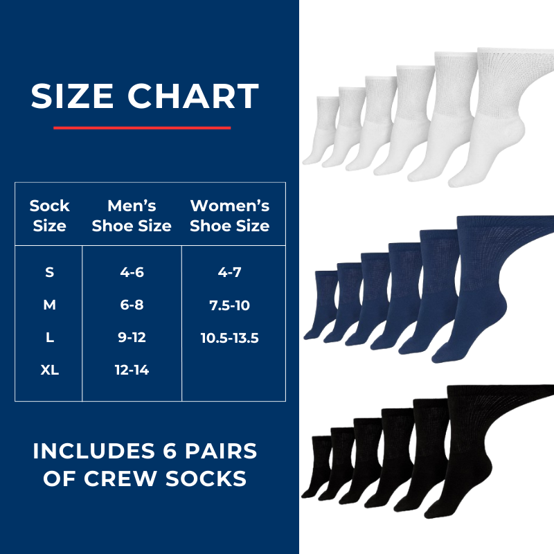 Chaussettes en coton pour hommes, diabétiques, mi-mollet (assorties)