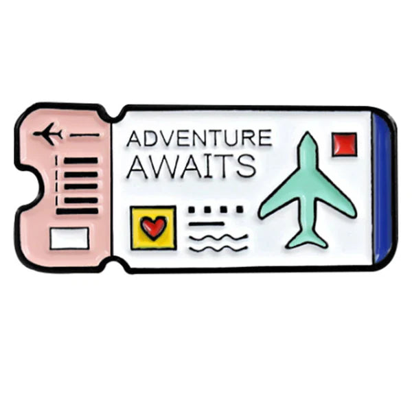 Épingle en émail « L'aventure vous attend » – Épingle pour les passionnés de voyage