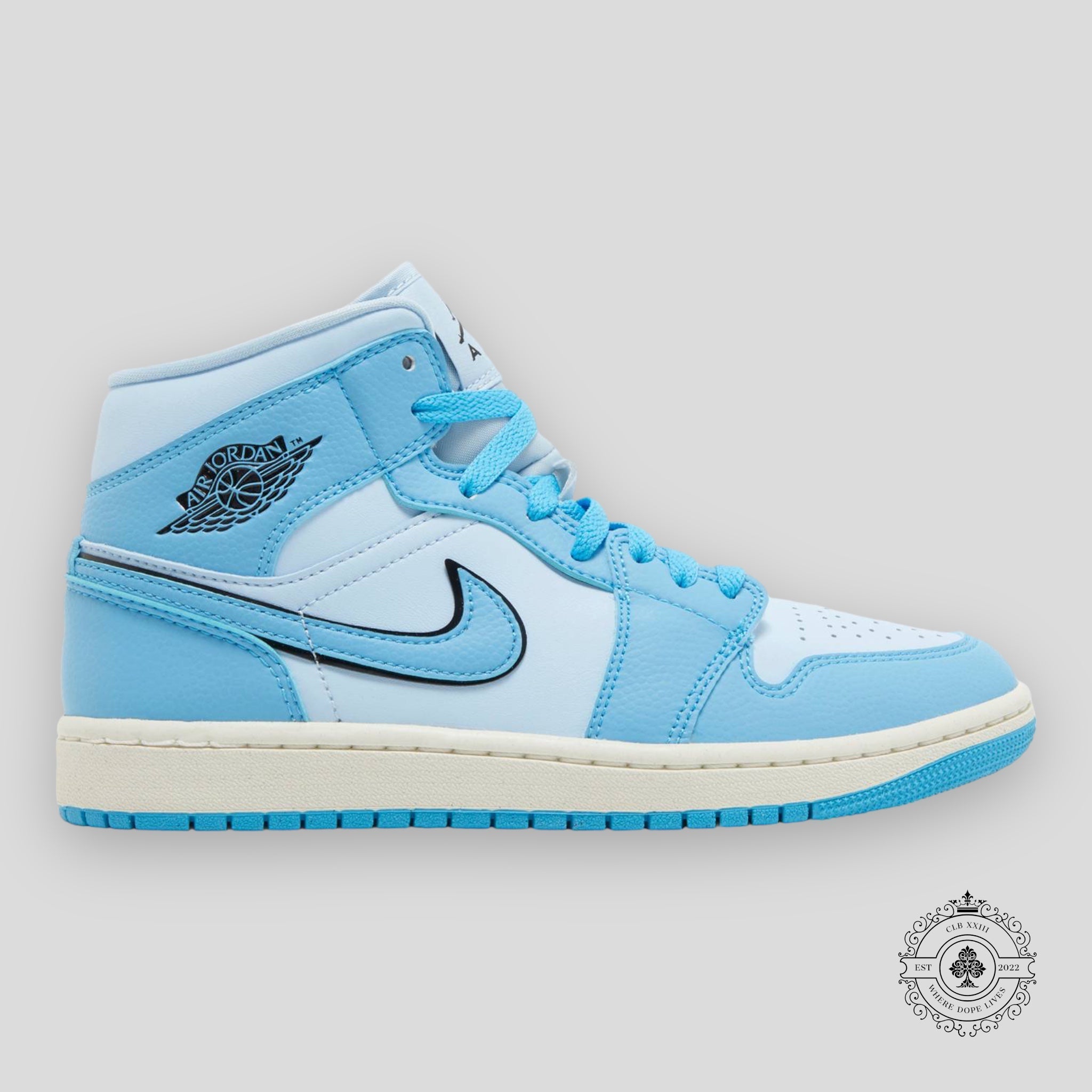 Air Jordan 1 Mid W Bleu glacé