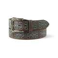 Ceinture en cuir pour femme Ariat bleu motif aztèque ciselé à croix