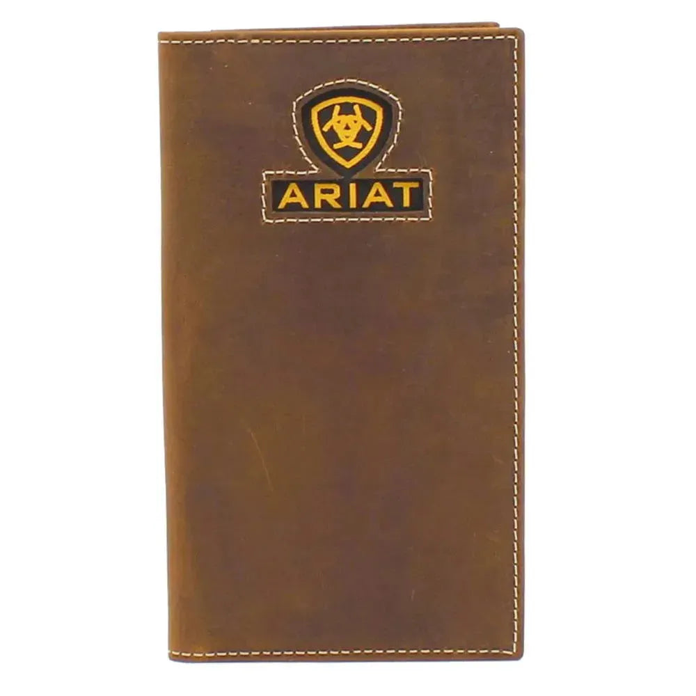 Portefeuille Rodéo Ariat en cuir marron à logo ruban pour homme