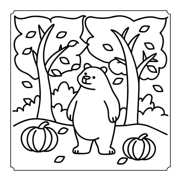 Livre de coloriage d'Halloween « Ours mignon » – Téléchargement instantané