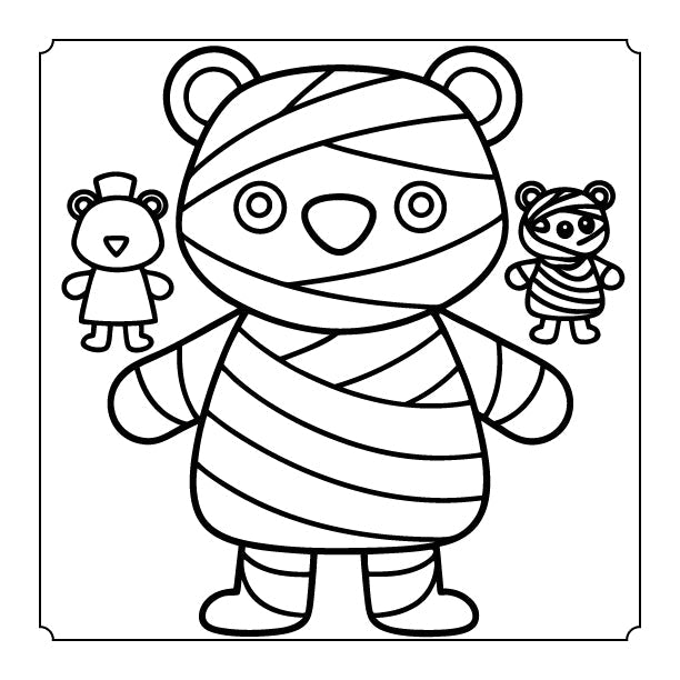 Livre de coloriage d'Halloween « Ours mignon » – Téléchargement instantané