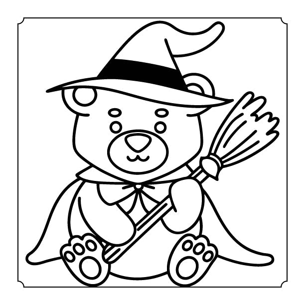 Livre de coloriage d'Halloween « Ours mignon » – Téléchargement instantané