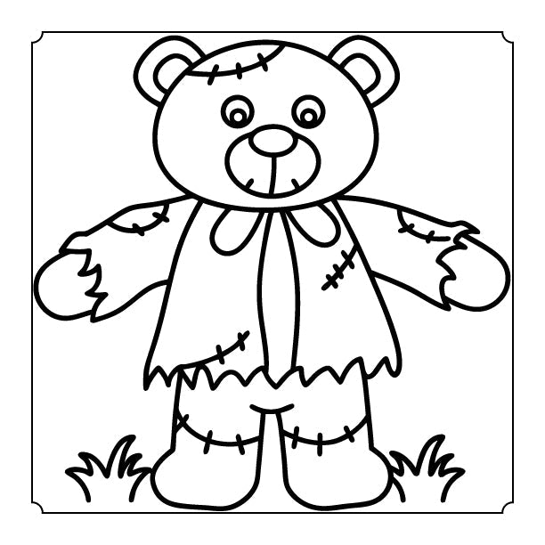 Livre de coloriage d'Halloween « Ours mignon » – Téléchargement instantané