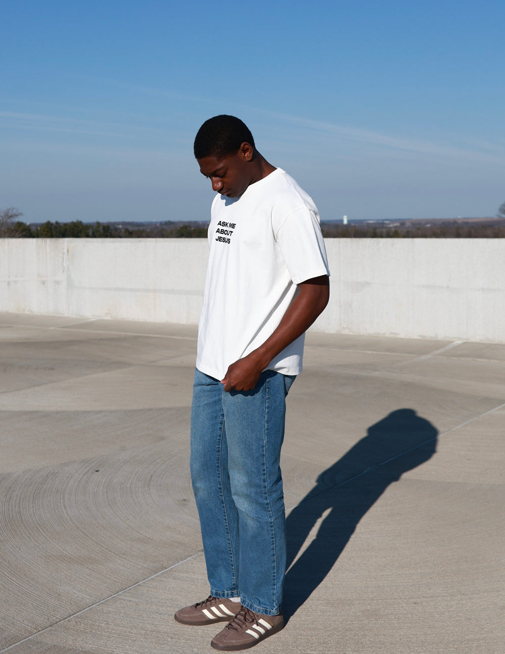 Demandez-moi ce que vous voulez sur Jésus – T-shirt épais