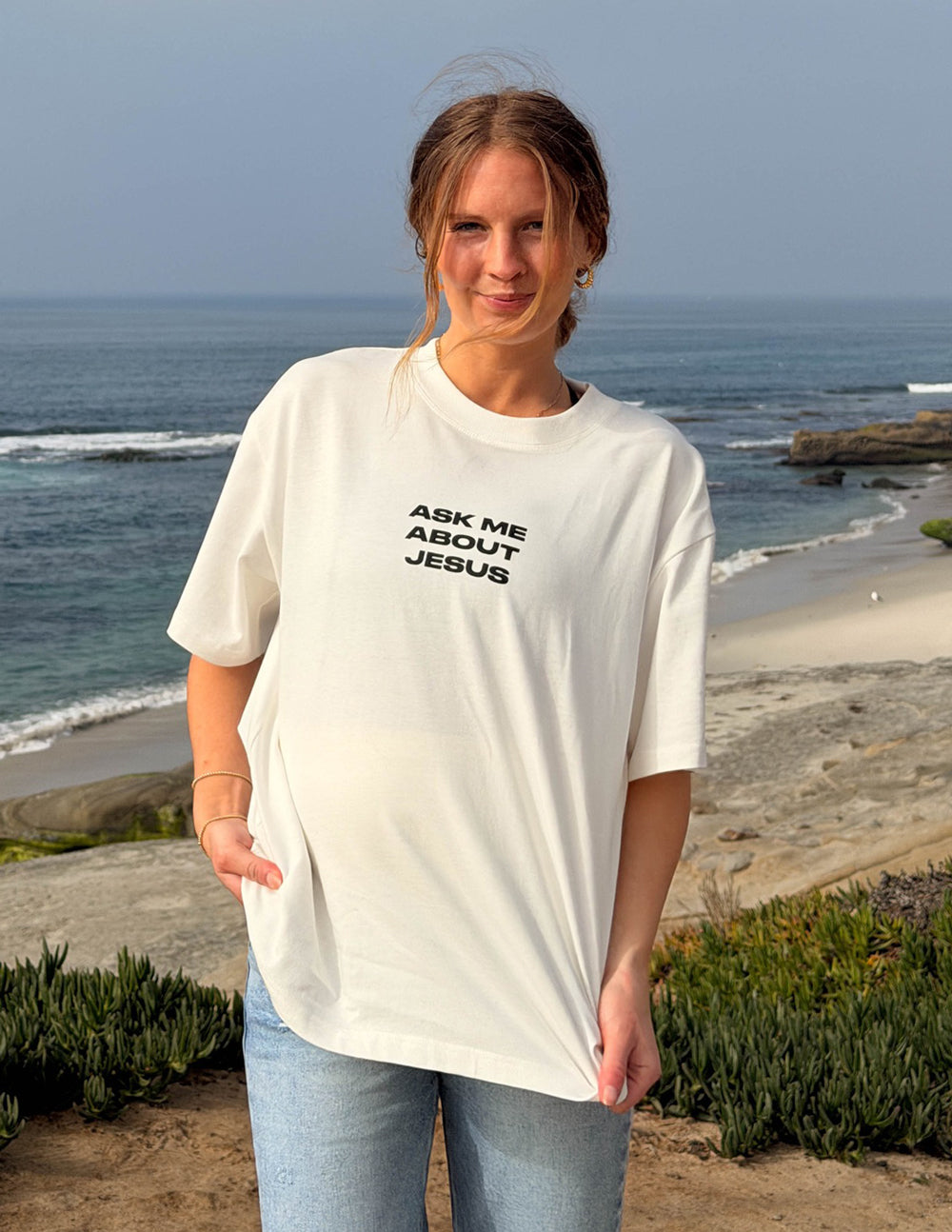 Demandez-moi ce que vous voulez sur Jésus – T-shirt épais