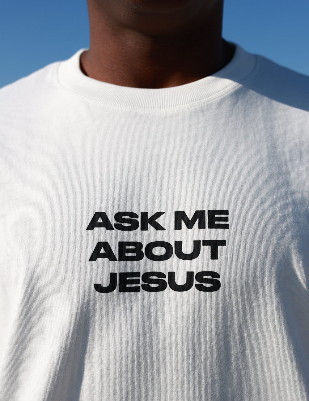 Demandez-moi ce que vous voulez sur Jésus – T-shirt épais