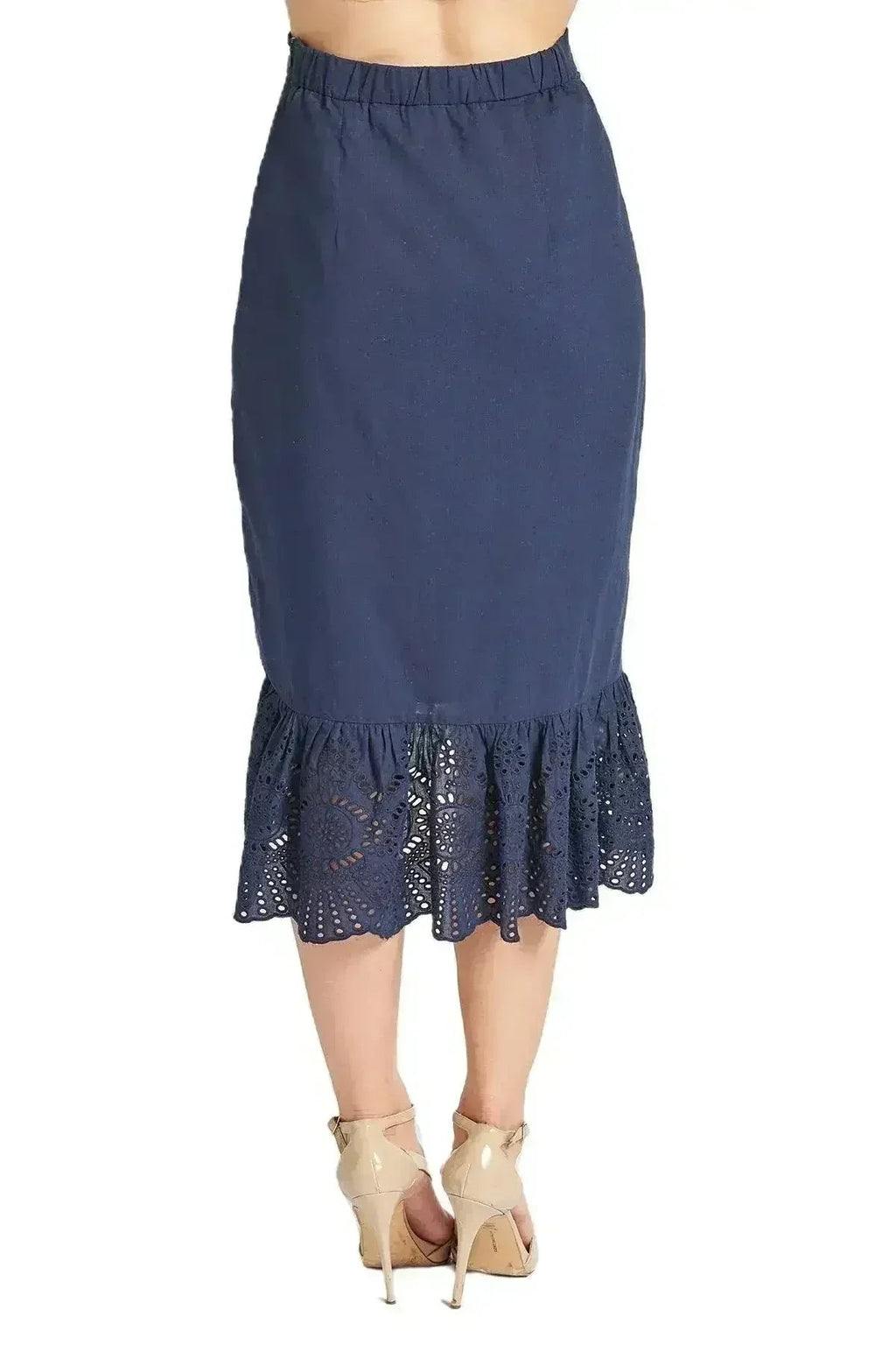 Jupe Aster - Jupe asymétrique en broderie anglaise de coton (longueur inégale)
