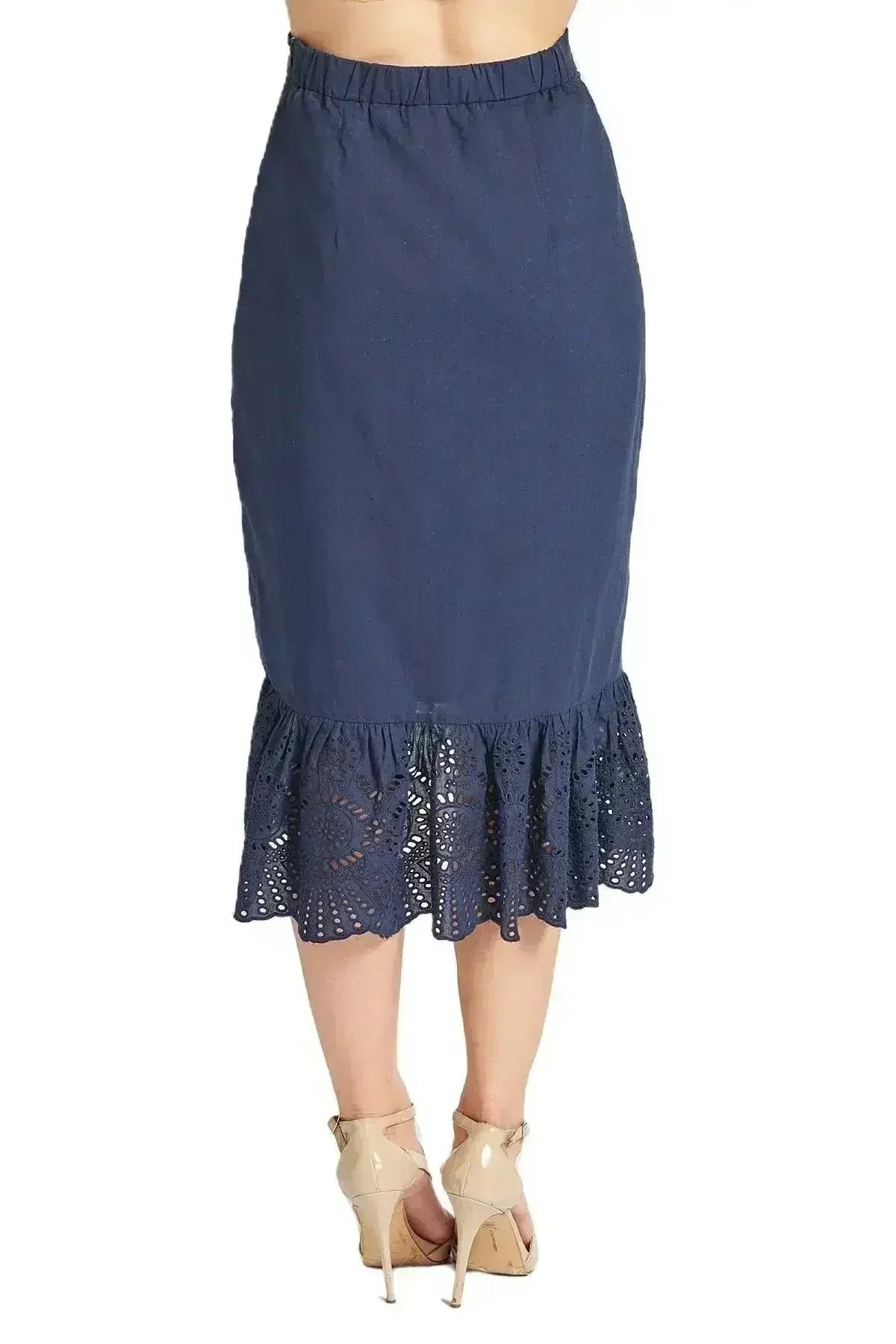 Jupe Aster - Jupe asymétrique en broderie anglaise de coton (longueur inégale)