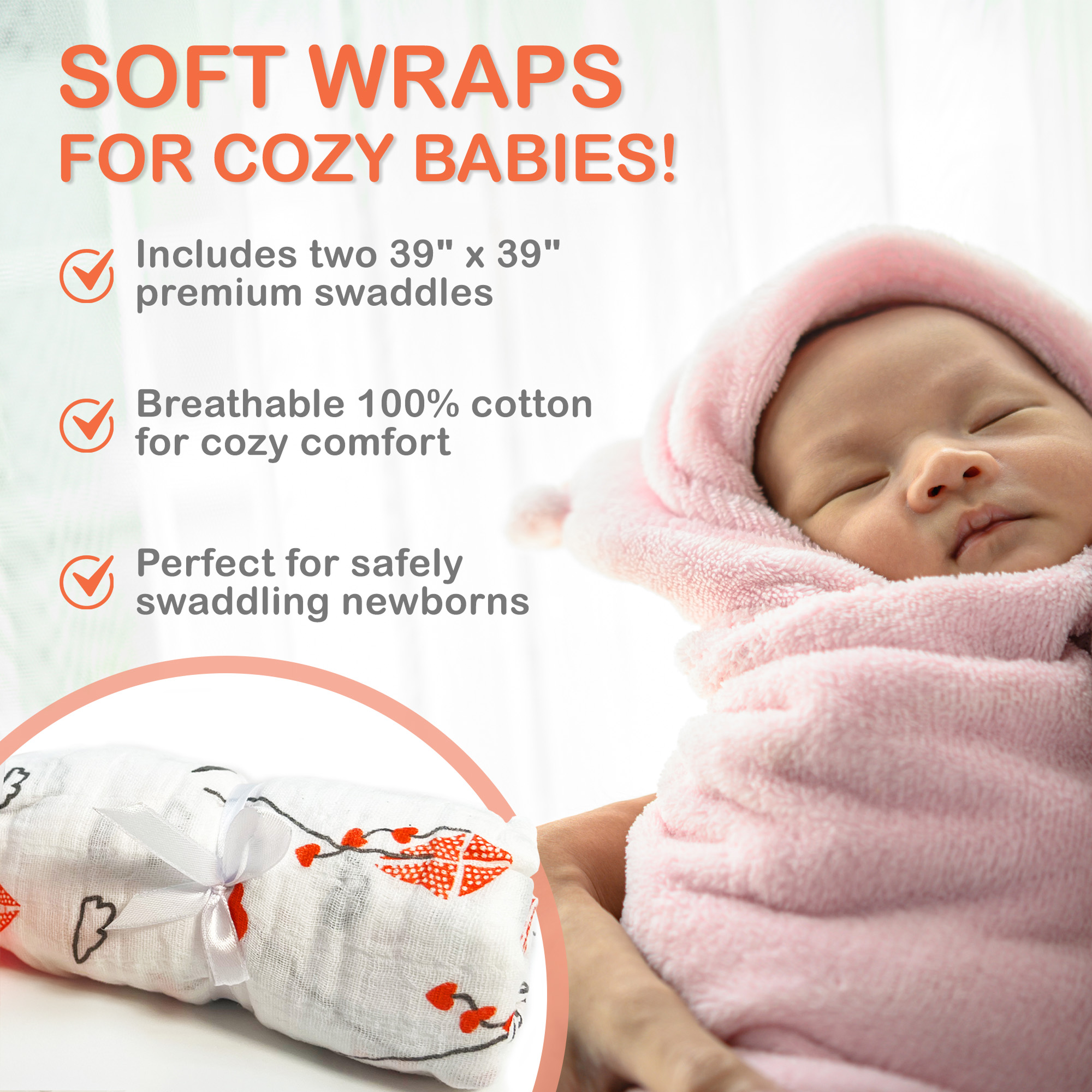 Coffret cadeau Baby Shusher – Appareil sonore, sucettes en silicone et langes en mousseline pour nouveau-nés