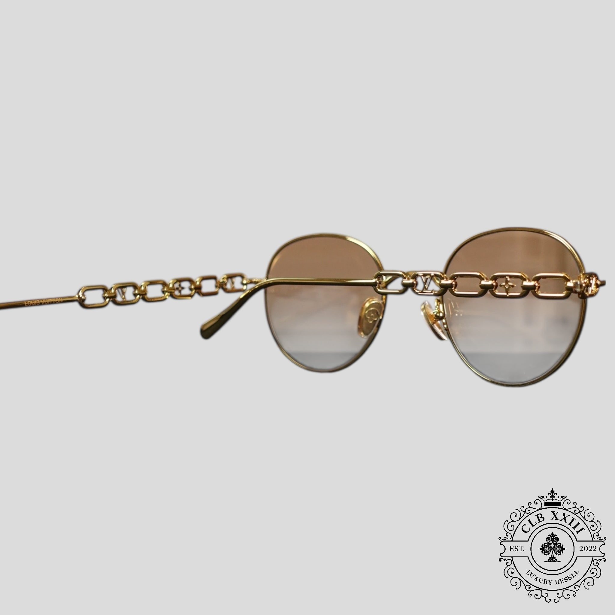 Lunettes chaîne Louis Vuitton dorées
