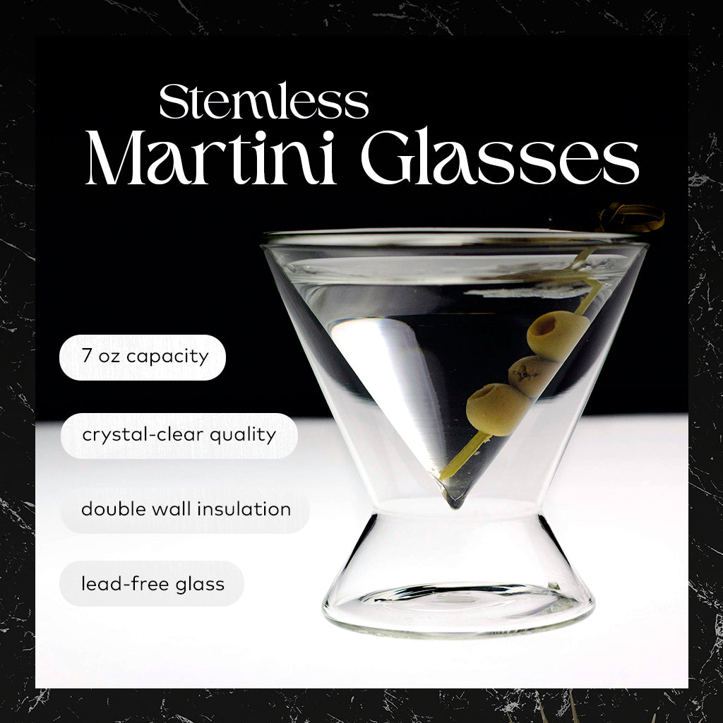 Verres à martini sans pied