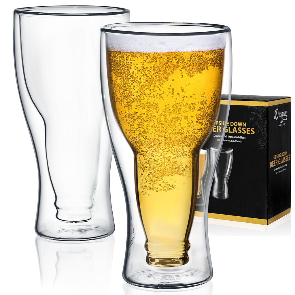 Verres à bière "tête en bas"