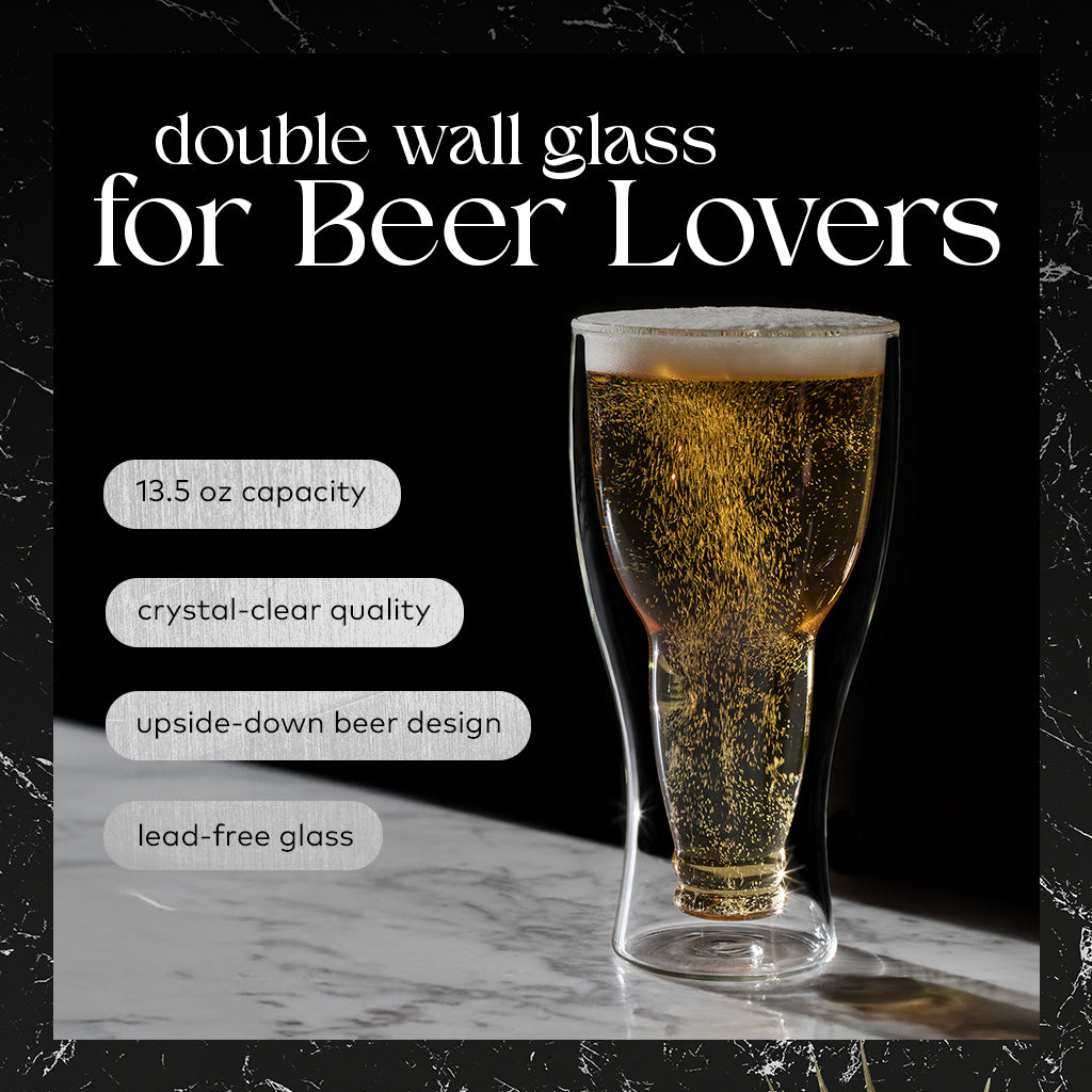 Verres à bière "tête en bas"