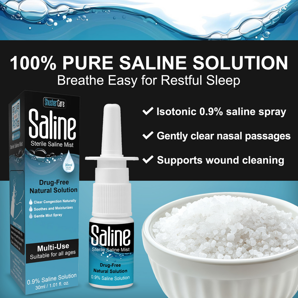 Spray nasal physiologique Shusher Care – Soulagement de la congestion sans médicaments et sans conservateurs pour bébés et toute la famille
