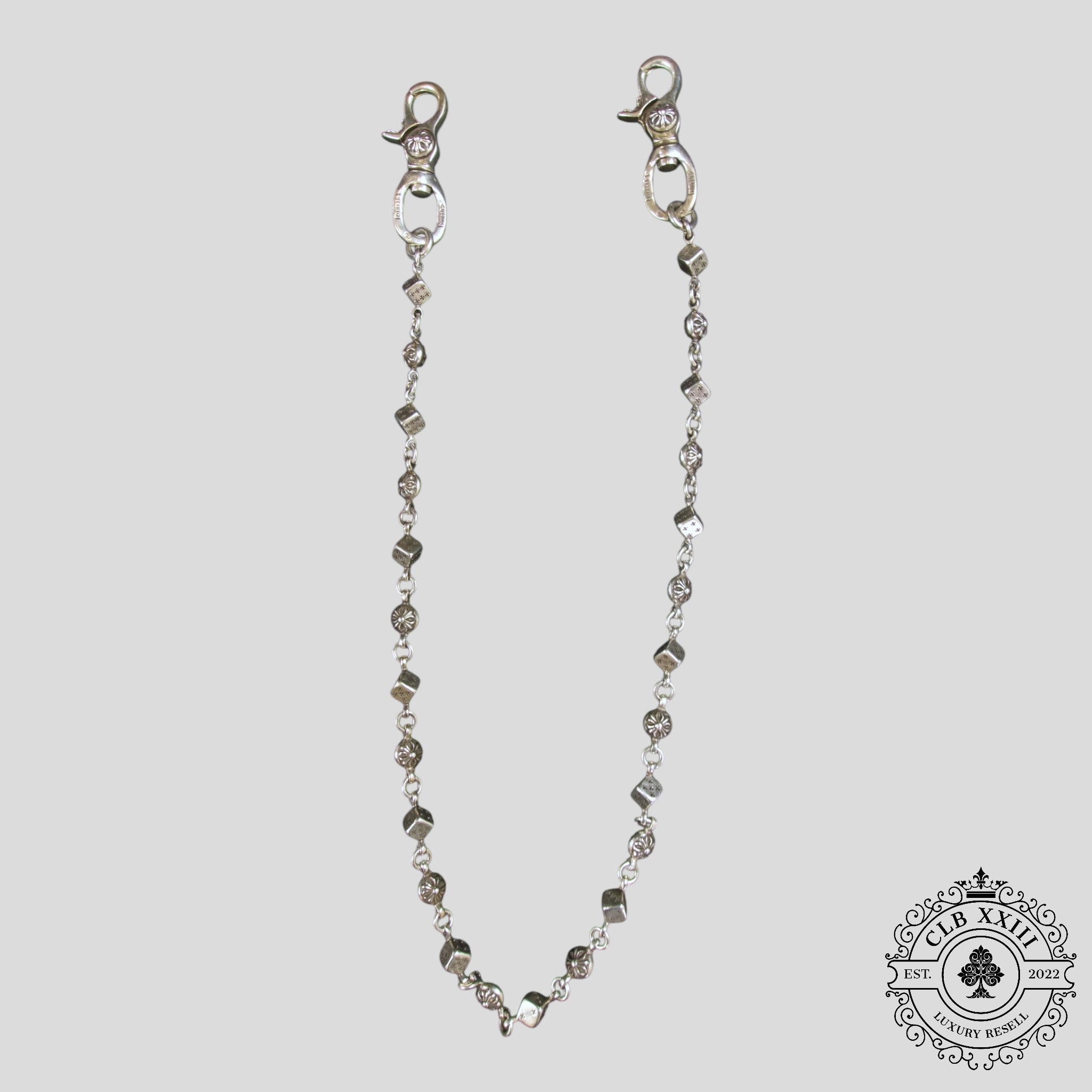 Chaîne de portefeuille Chrome Hearts Dice & Ball en argent