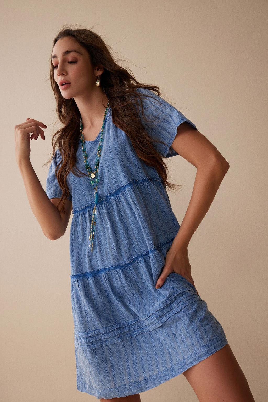 Robe étagée texturée Celeste Bohera