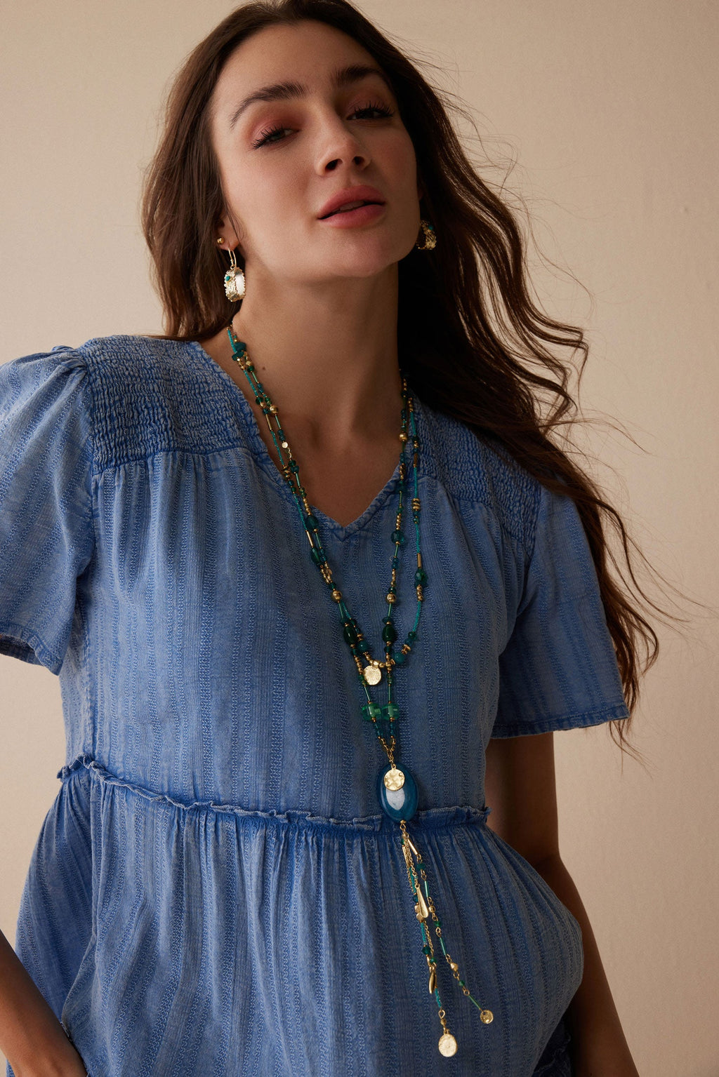 Robe étagée texturée Celeste Bohera