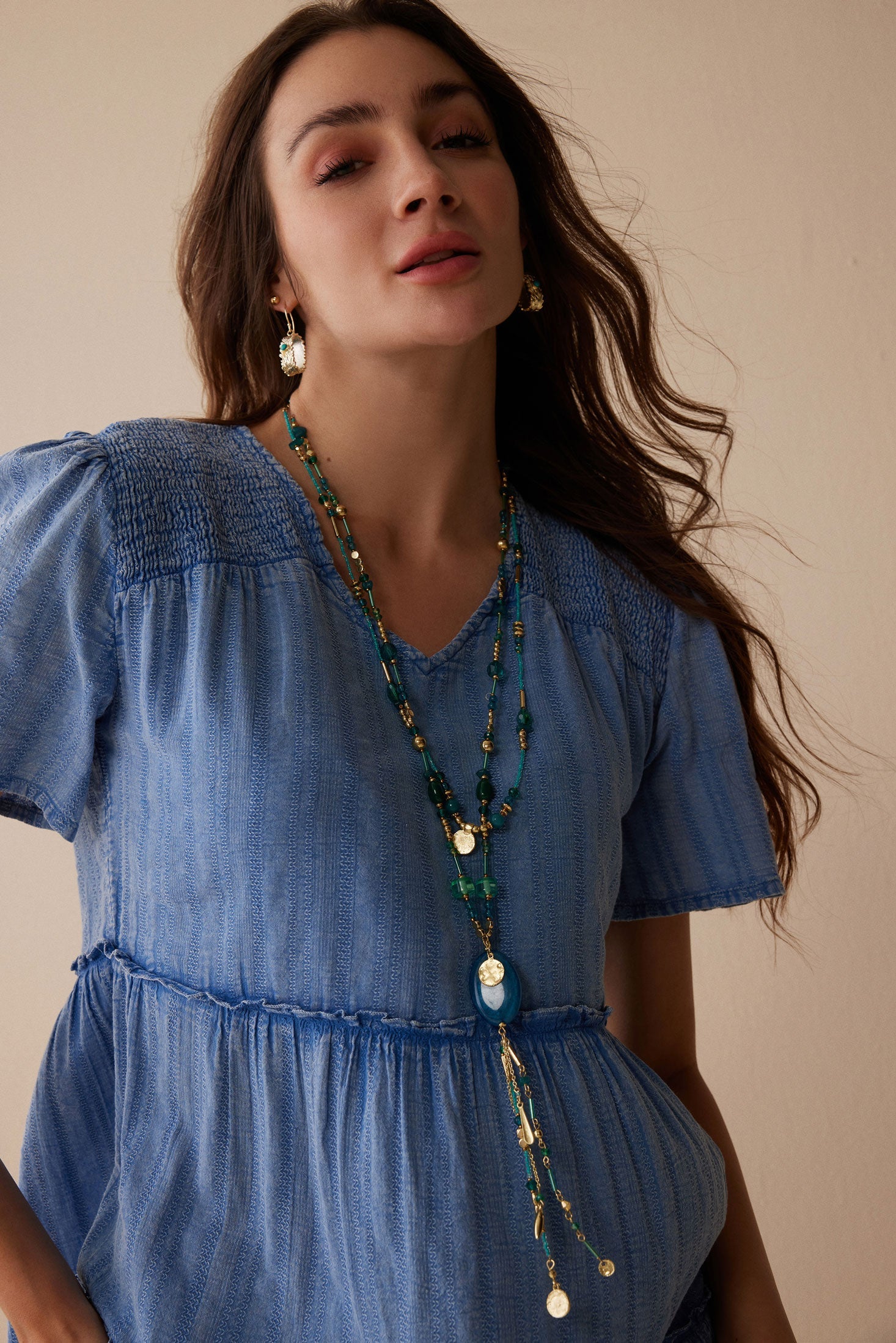Robe étagée texturée Celeste Bohera