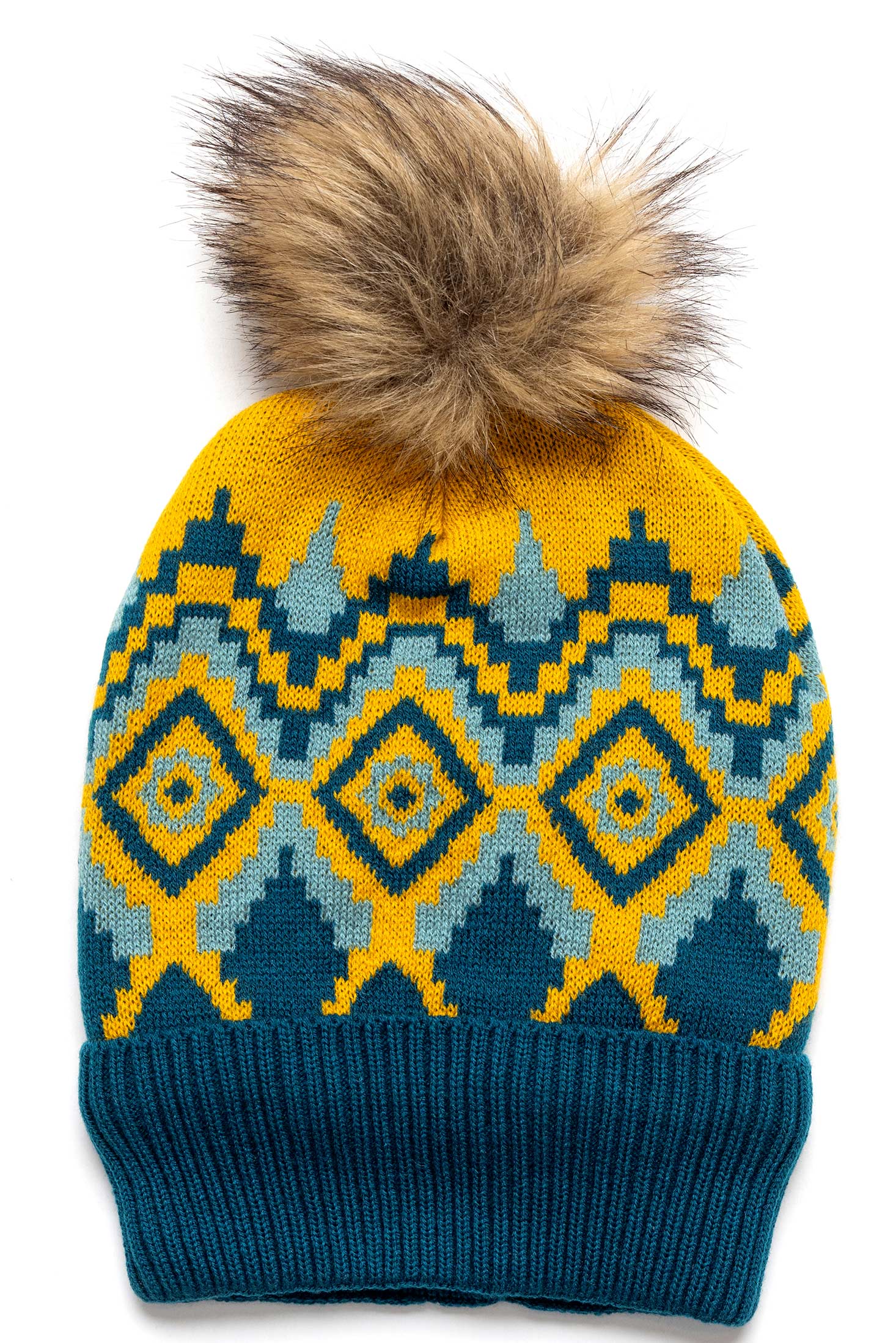 Bonnet Shilo jaune et bleu