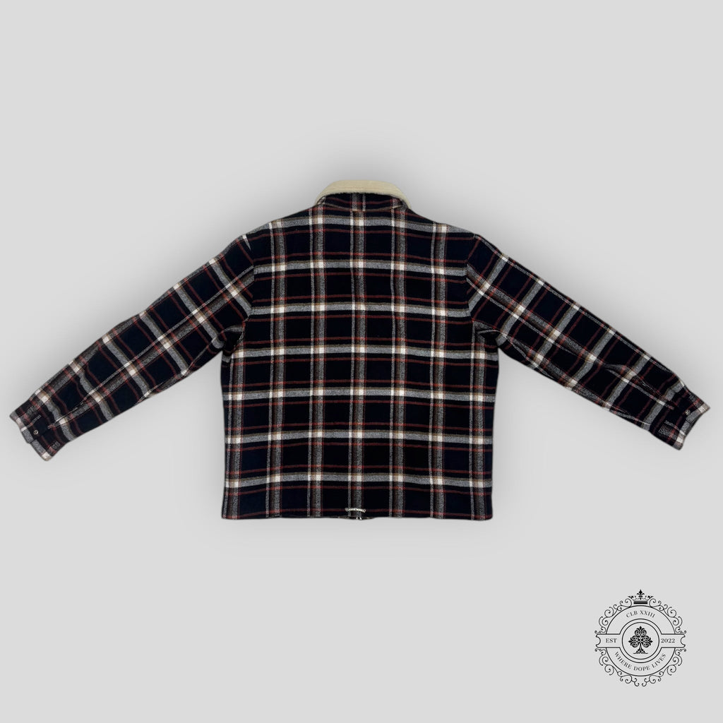 Blouson zippé Chrome Hearts à col en peau lainée