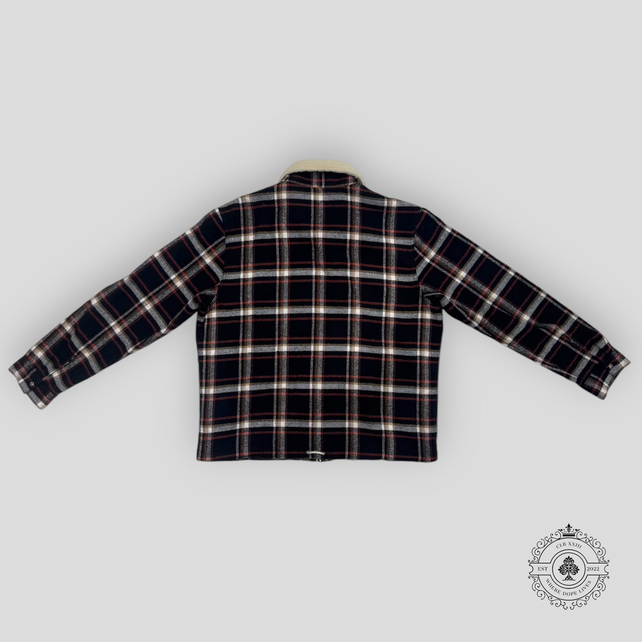 Blouson zippé Chrome Hearts à col en peau lainée