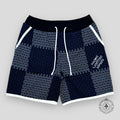 Short en coton matelassé Louis Vuitton Tennis Damier bleu marine
