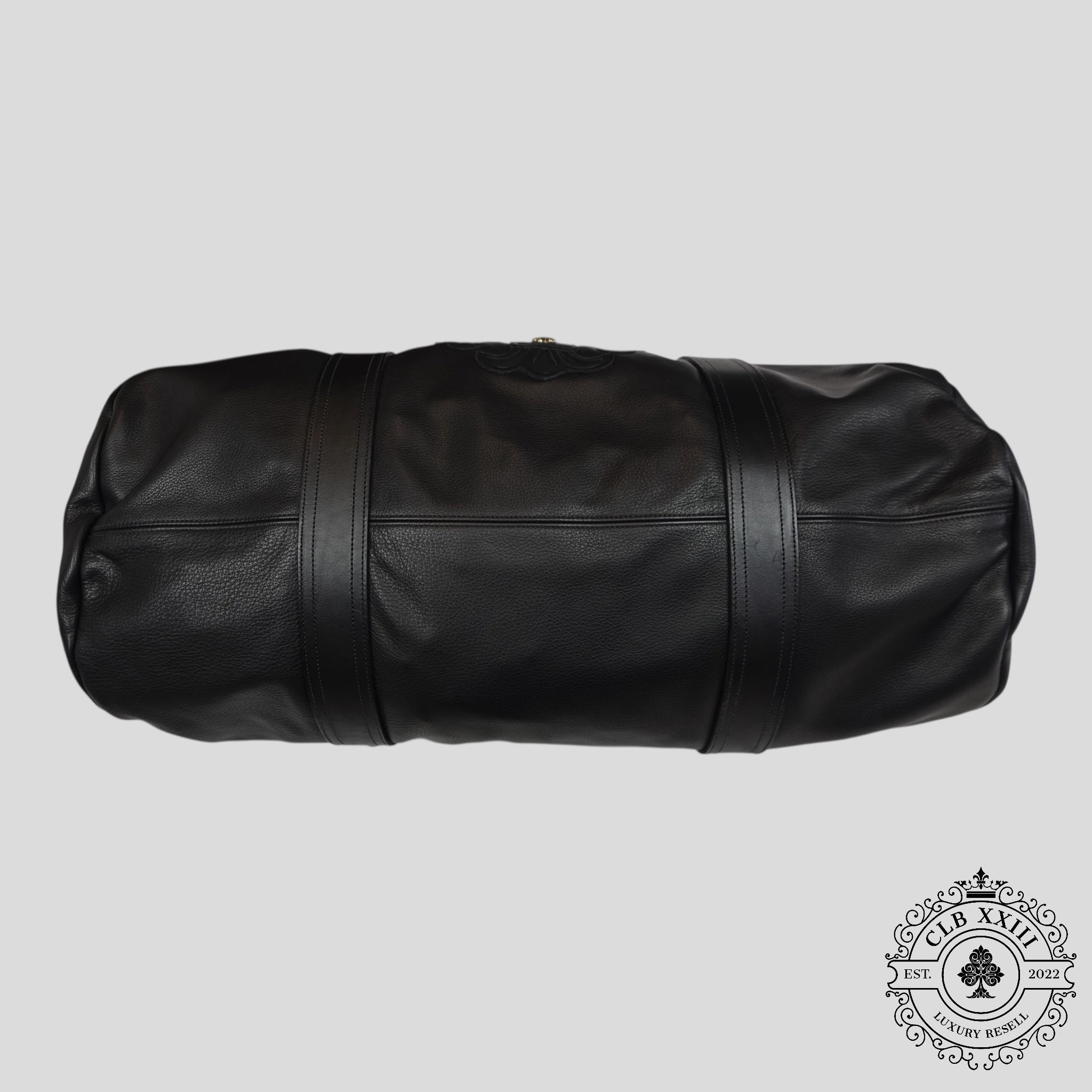 Sac de Voyage en Cuir Noir Chrome Hearts à Motif Fleur